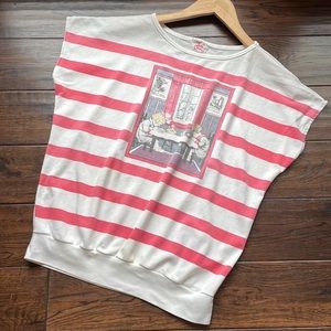 Vintage 1987 Jane Colby Nabisco Cream of Wheat dolman red white stripe Americana